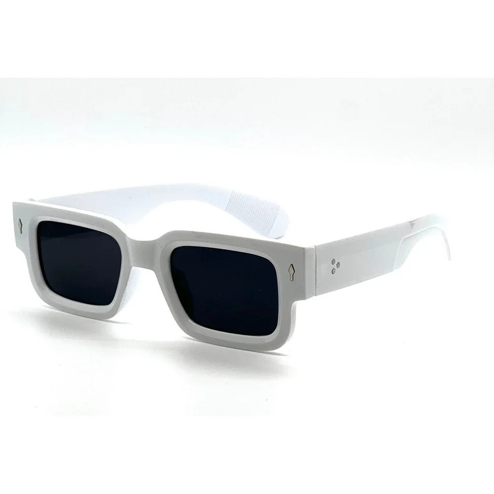 White Square Frame Sunglasses Retro Fashion Bold Trendy Shades Gafas Lentes‎ Men